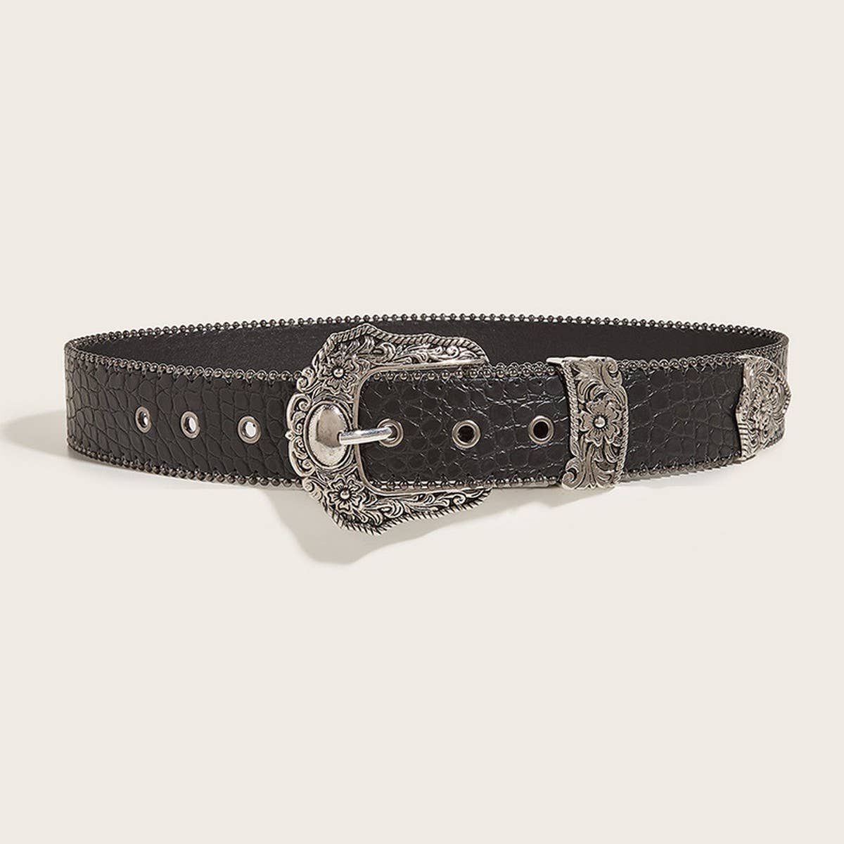 CWABE0547_AMERICAN STYLE BLACK VINTAGE BELT