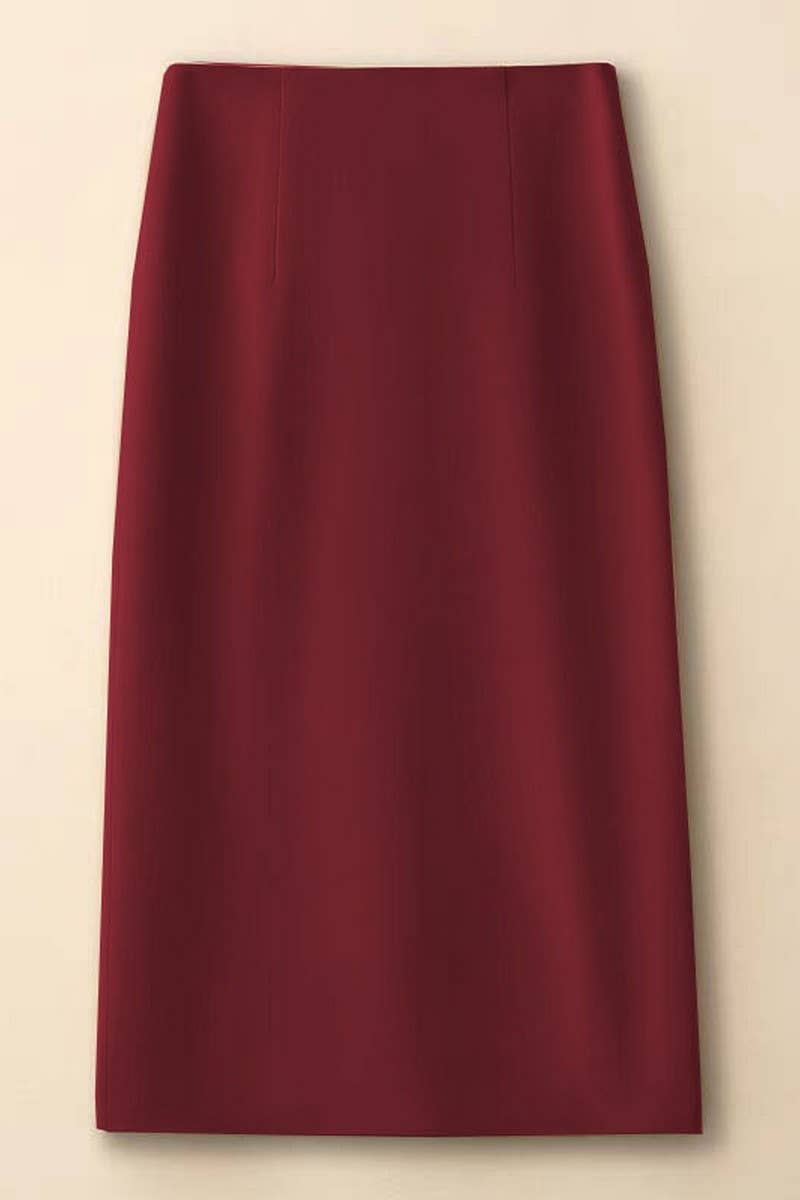 CWBLS00689_SPRING AND AUTUMN SLIT HIGH WAIST A-LINE SKIRT