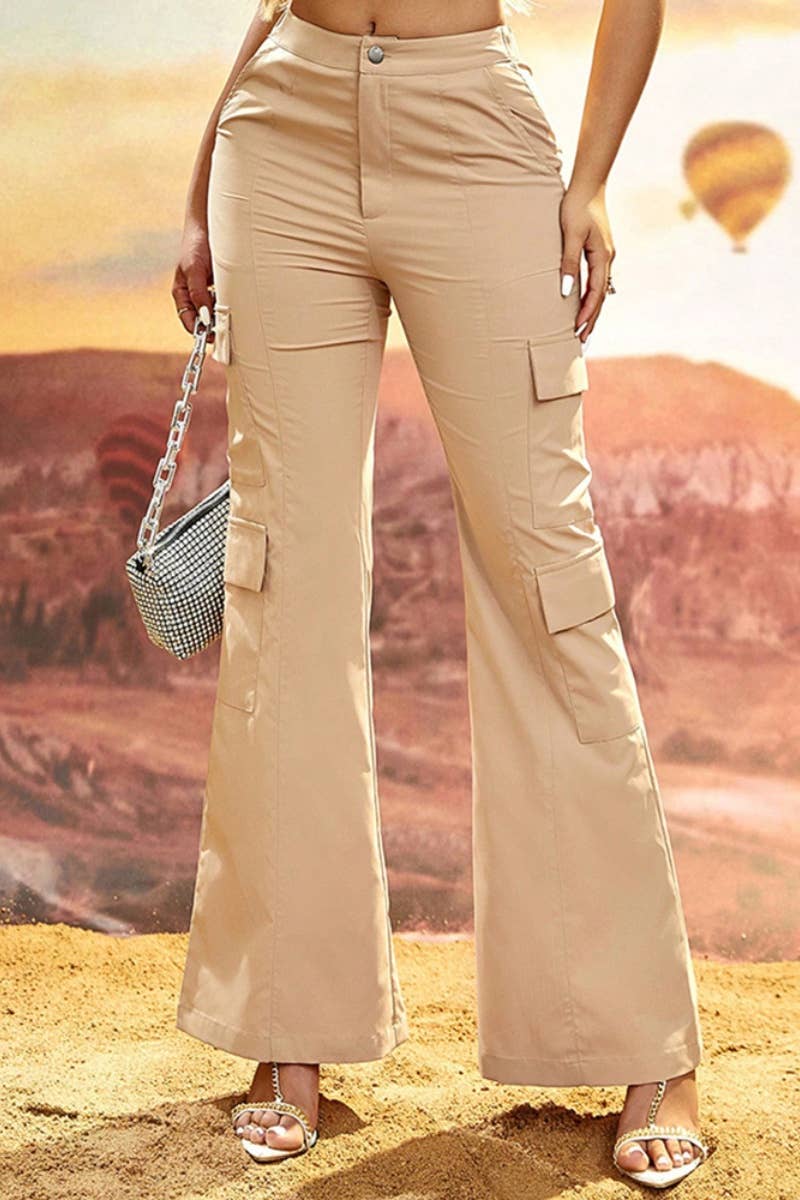CWBMP0131_SUMMER CASUAL CARGO BELT WIDE LEG PANT LENGTH