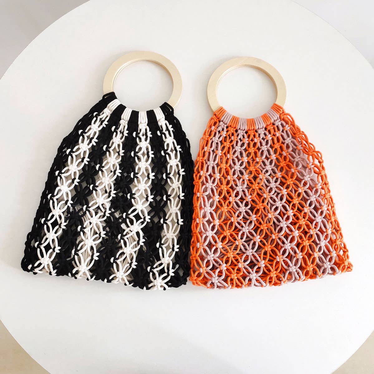 HANDMADE HOLLOW SEASIDE VACATION WOVEN BAG_CWAB1974