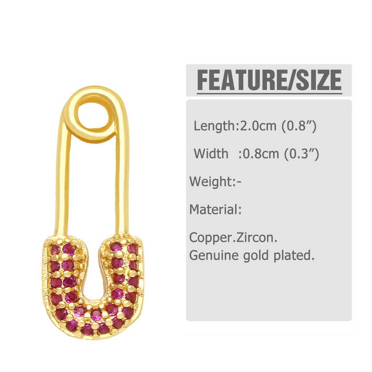 SET WITH COLORED ZIRCON PAPER CLIP EARRINGS