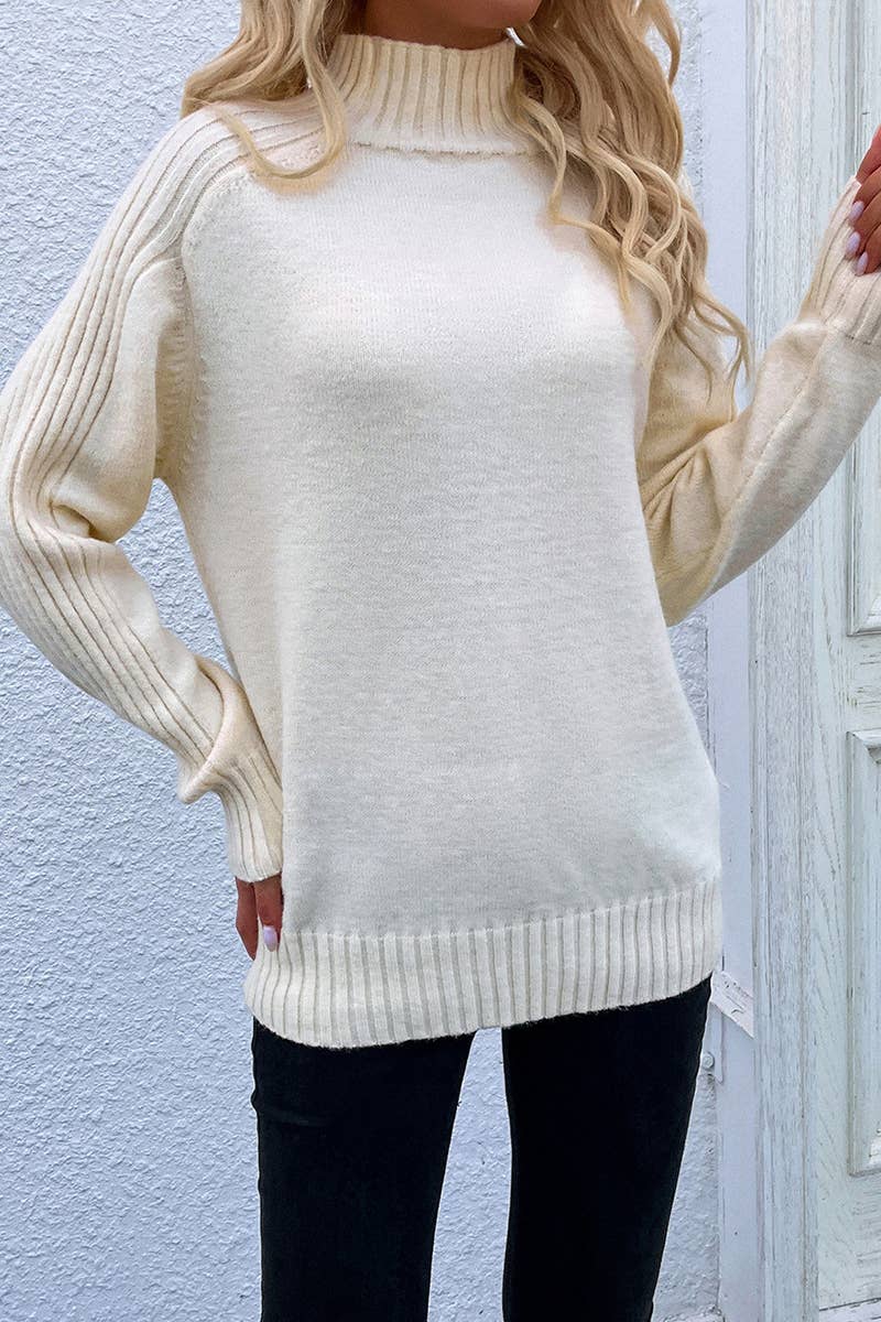 CWOSWL611  Turtle Neck Long Sleeve Pullover Sweater