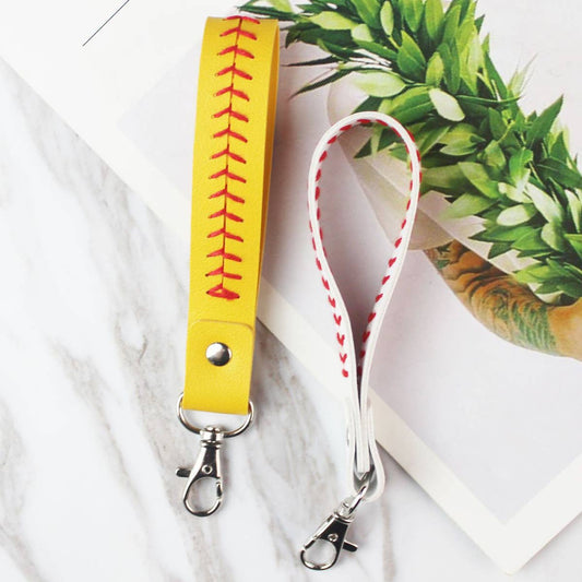 HAND SEWN LEATHER BRACELET KEYCHAIN
