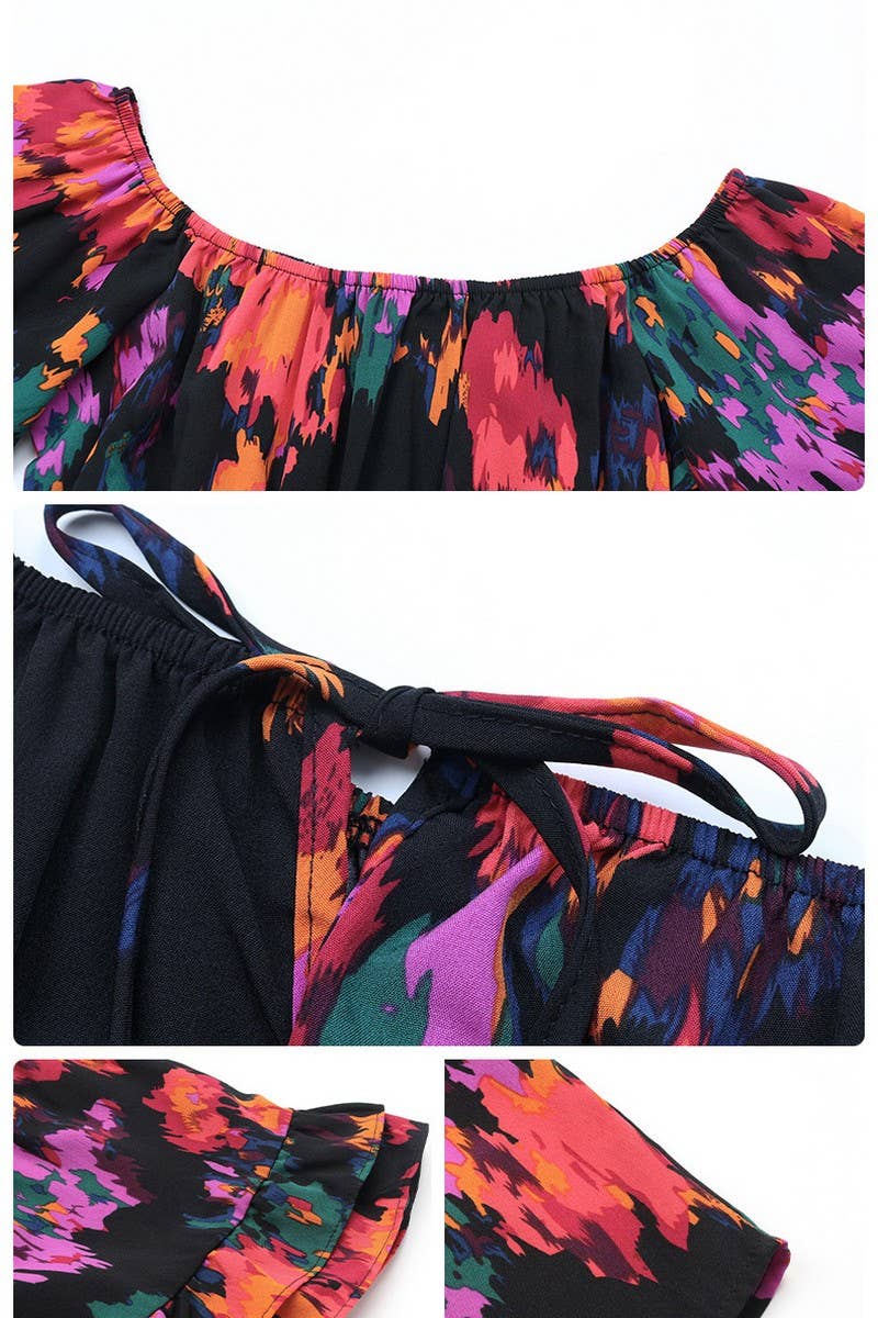 CWSJS1683_OFF SHOULDER RUFFLE SLEEVE HIGH WAIST JUMPSUIT