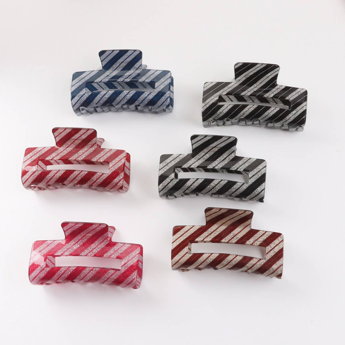 CWAHA1416_TWILL IRREGULAR RECTANGLE HAIR CLAW CLIP