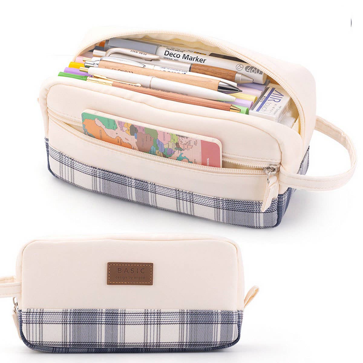 LARGE SQUARE MULTI-LAYER PENCIL CASE