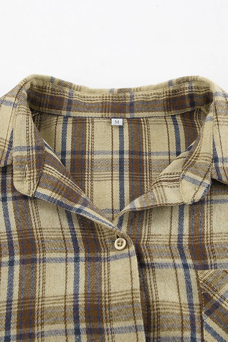 CWTBLL00581_LOOSE PLAID LONG SLEEVE CASUAL SHIRT TOP
