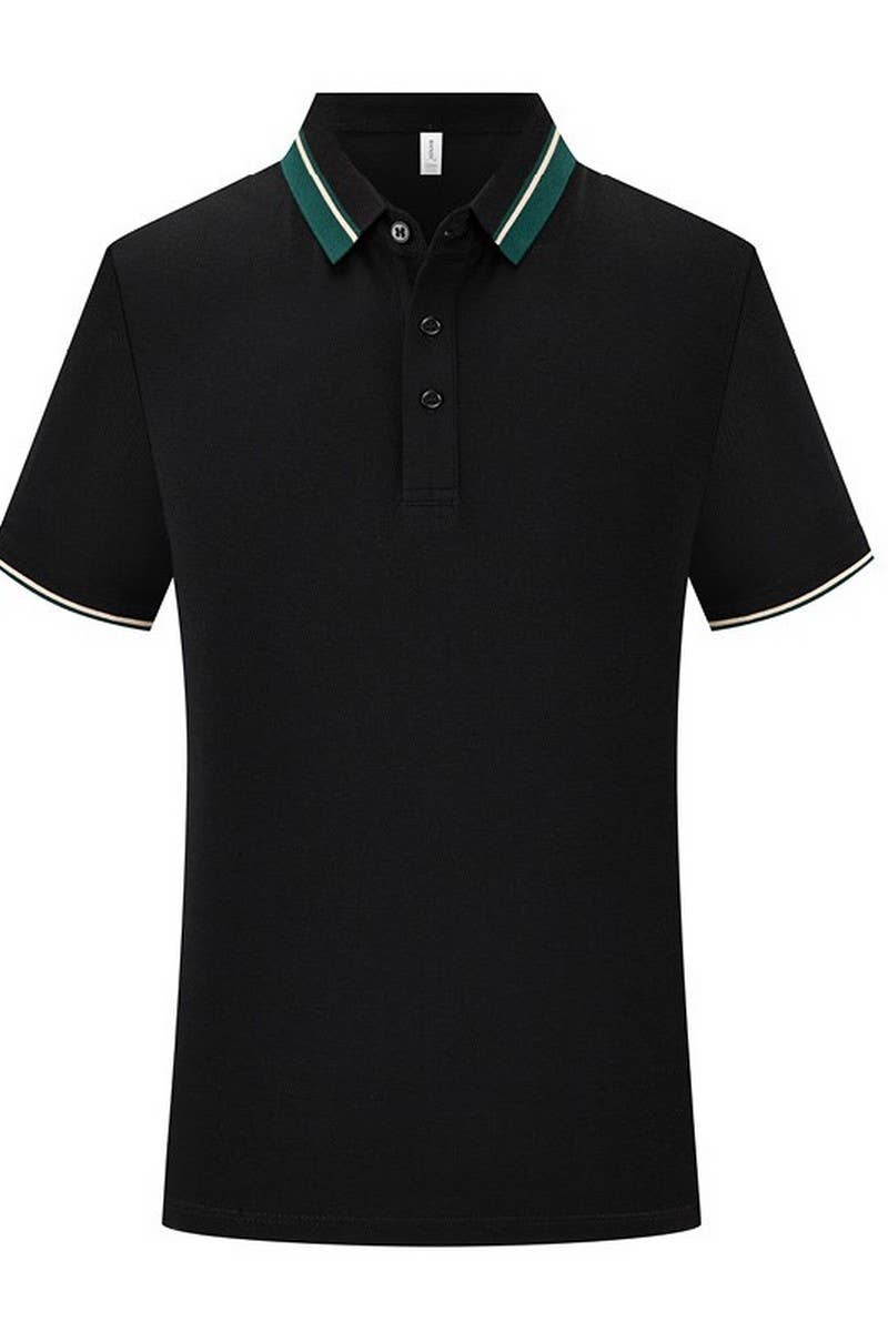 CWTBLS02440_CONTRAST COLLAR SHORT SLEEVE POLO SHIRT