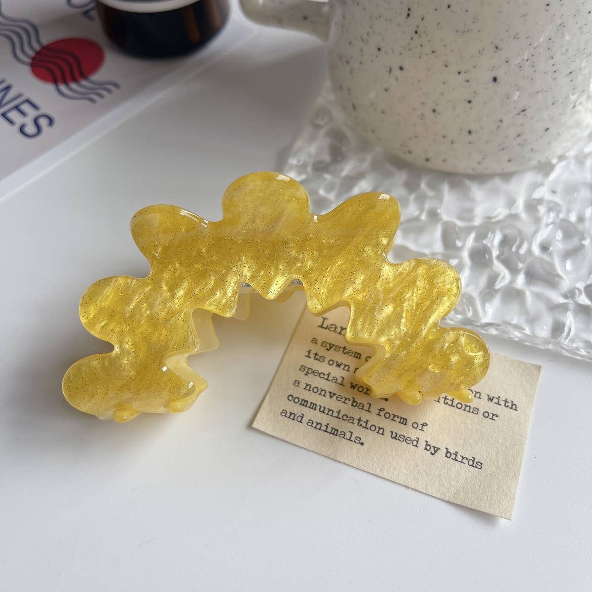Wavy Flower Acetate Hair Claw, Simple Fresh Clip_CWAHA1328