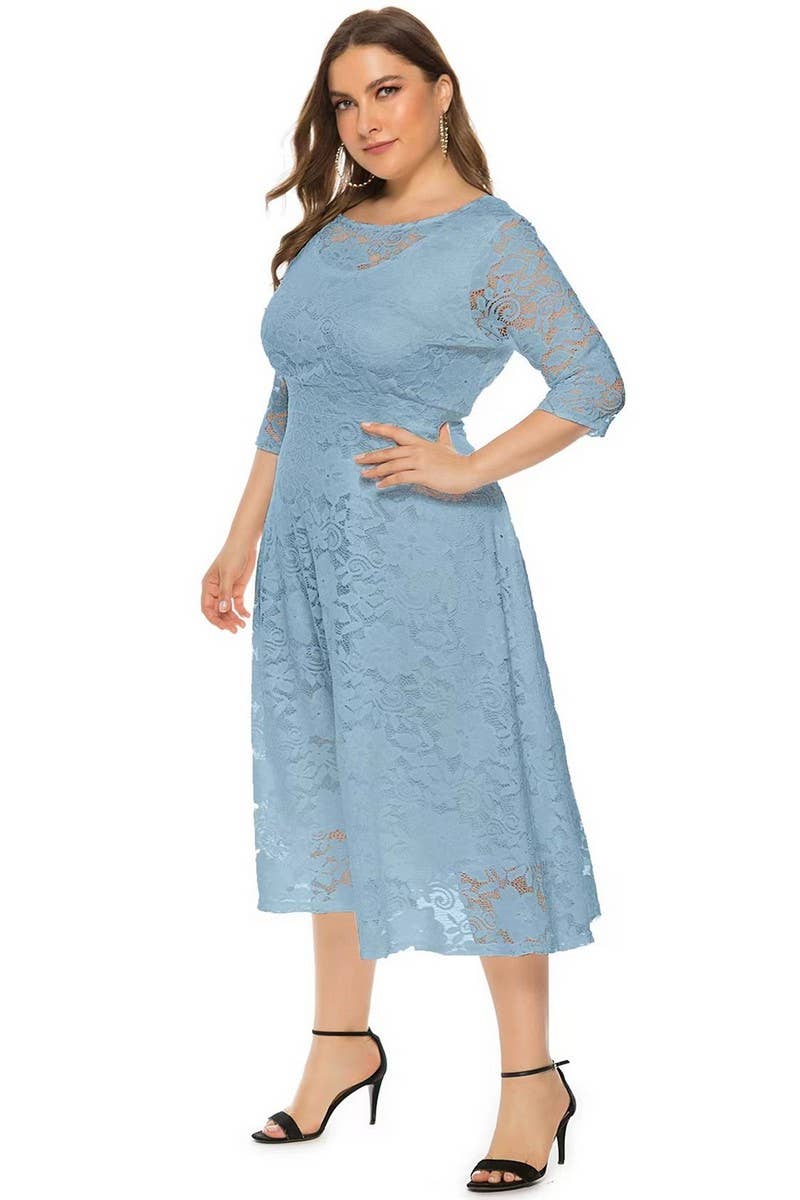 CWDMD3207_PLUS SIZE LACE POCKET EVENING GOWN DRESS