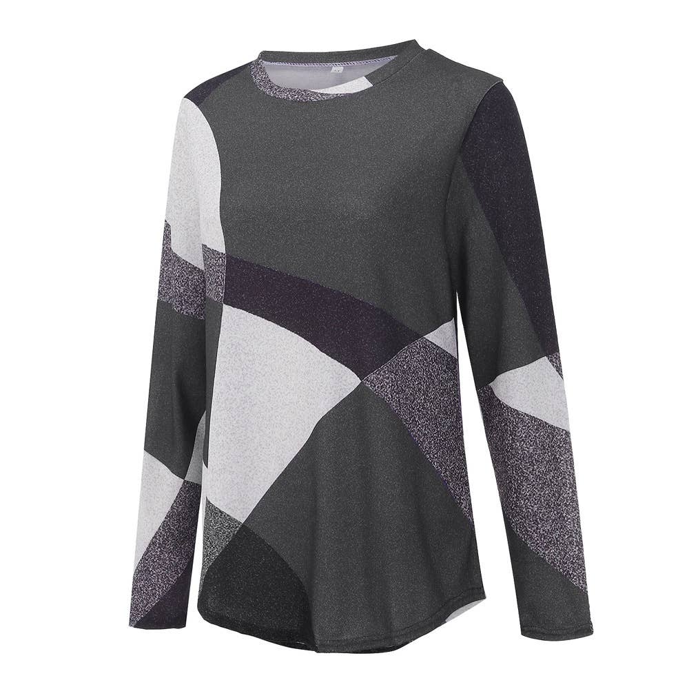 COMFORTABLE GEOMETRIC DESIGN COLOR CONTRAST SHIRT