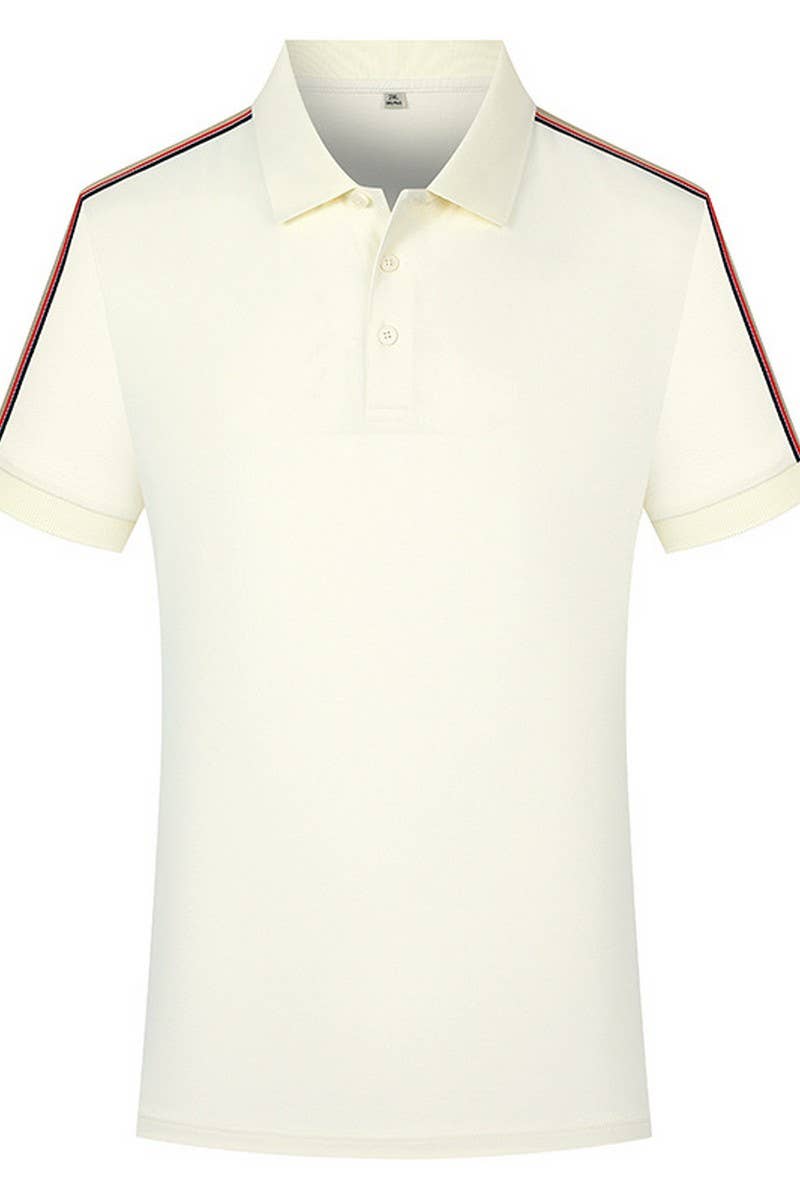 CWTBLS02442_BUTTON-DOWN LAPEL CASUAL POLO SHIRT