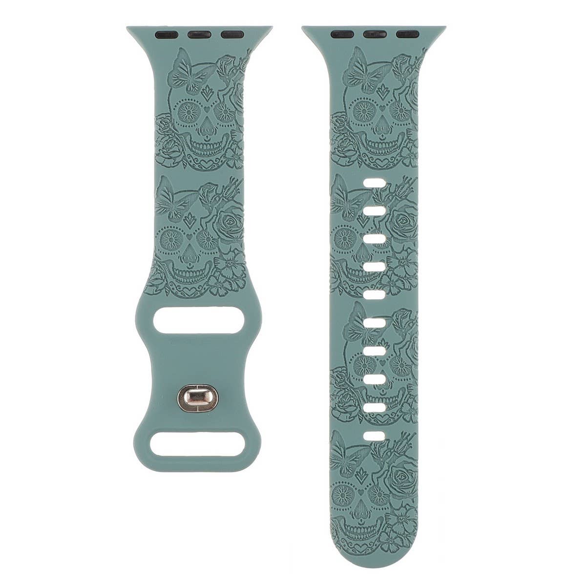 ENGRAVED CHECKERED SILICONE APPLE WATCH9-1 STRAP