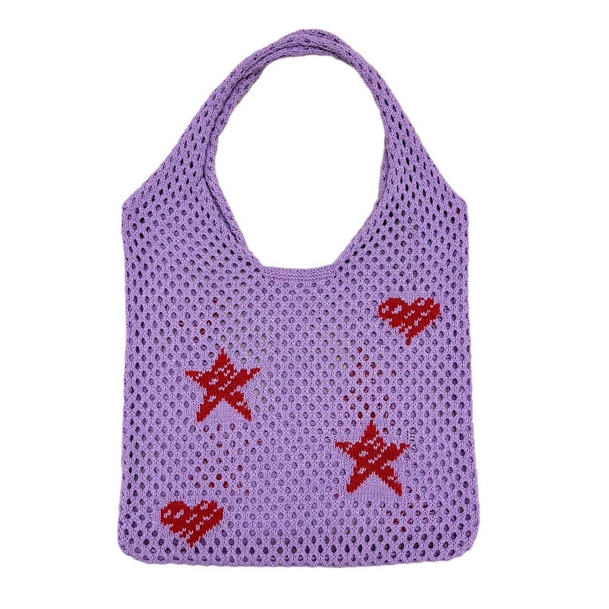 CWAB1957_LOVE STAR PRINTED KNITTED BAG