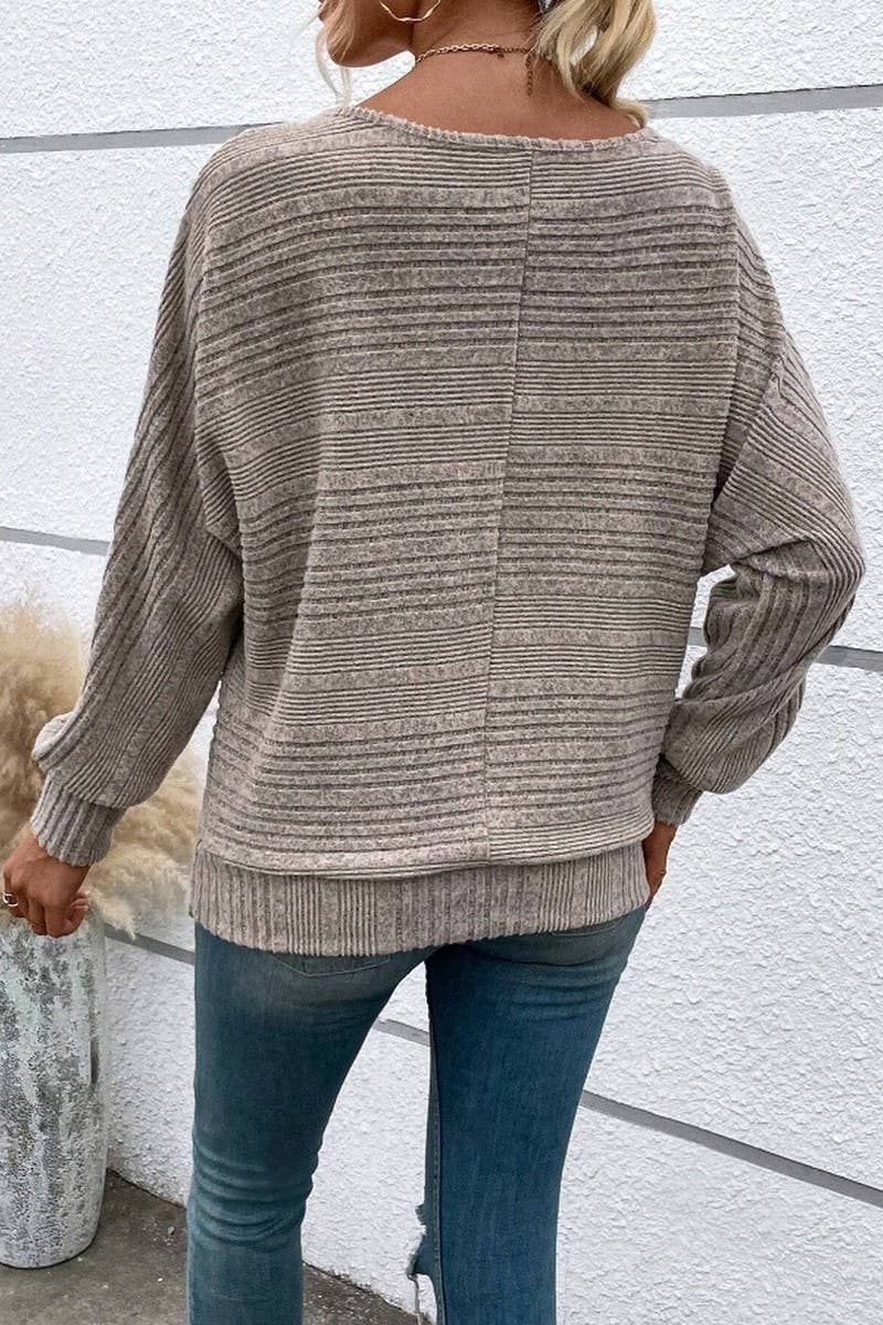 CWTBLL4012_RIBBED CREW NECK BATWING SLEEVE TOP