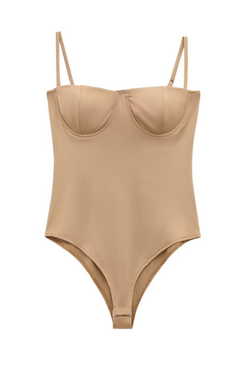 CWSJS1542_FASHIONABLE SATIN LINGERIE BODYSUIT