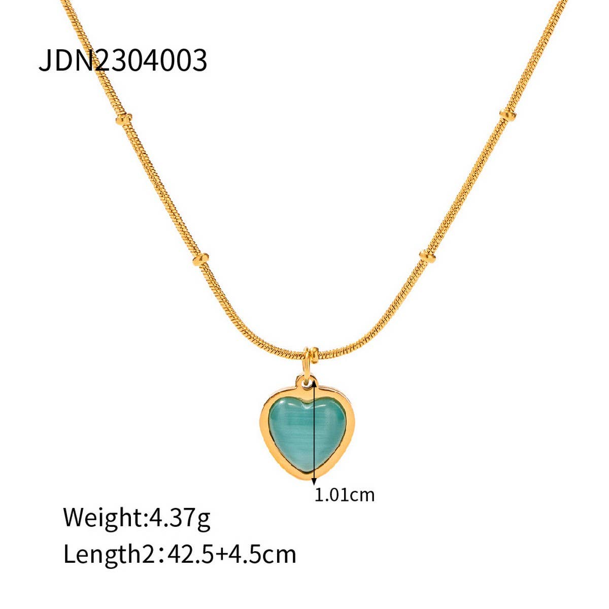 SMALL FRESH CAT'S EYE STONE SIMPLE NECKLACE_CWAJE1423