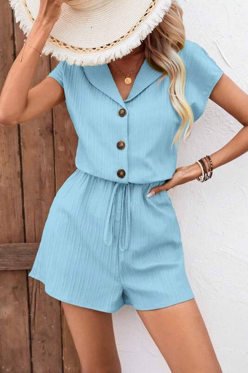 CWSS1252_SUMMER CARDIGAN BAT SLEEVE WAIST SHORTS SUIT