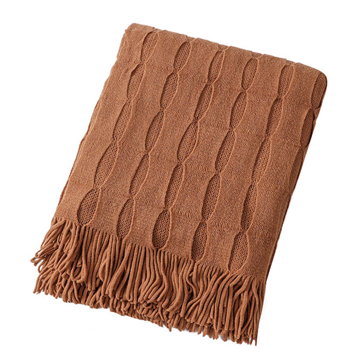 KNITTED THIN TASSEL SOFA BLANKET BED END BLANKET