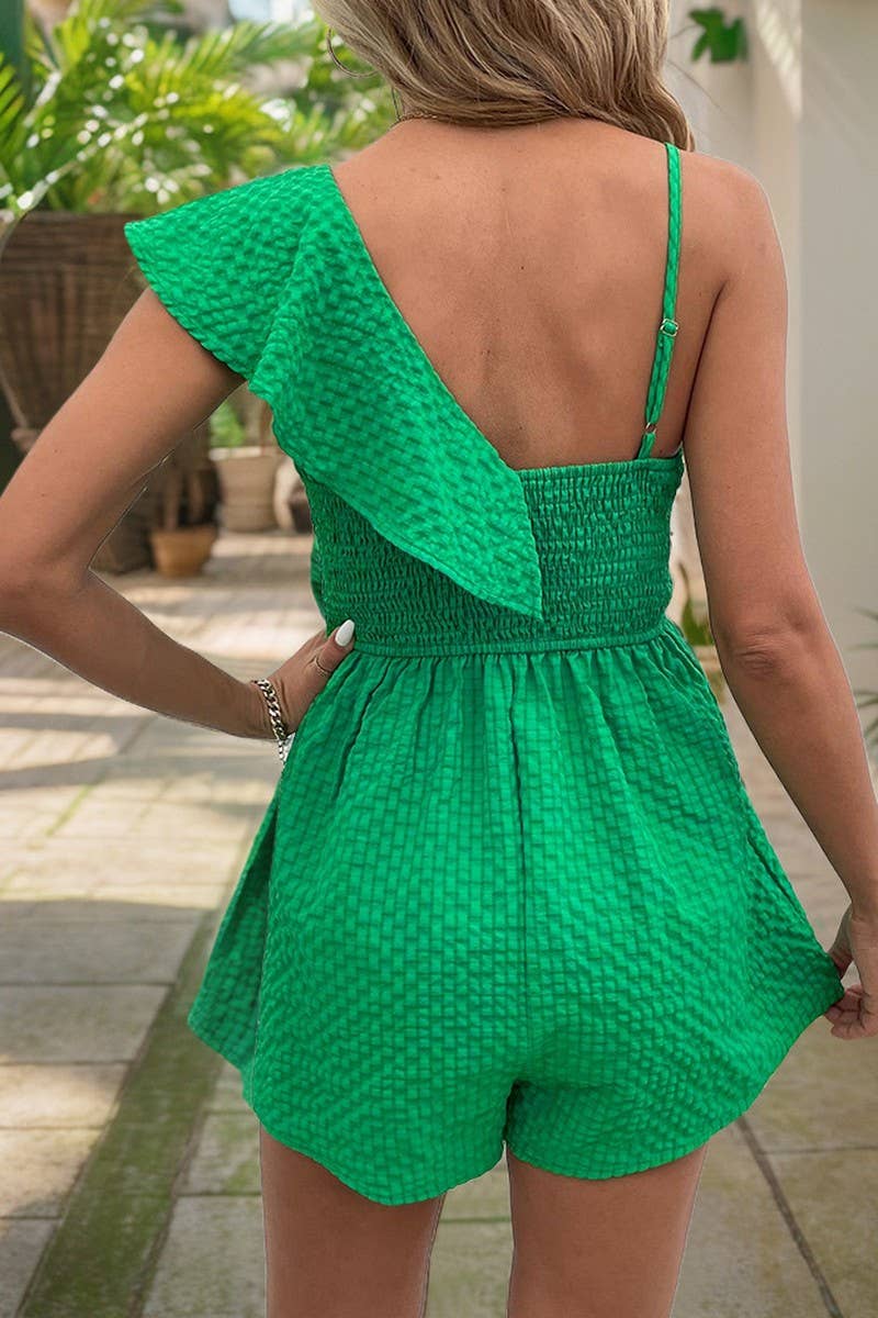 CWSJS1088_SLEEVELESS RUFFLED SUSPENDER JUMPSUIT