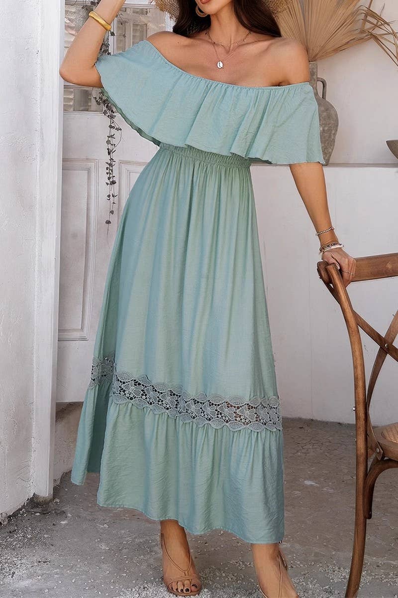 CWDMD5338_SUMMER CASUAL STYLE ONE SHOULDER WAIST DRESS
