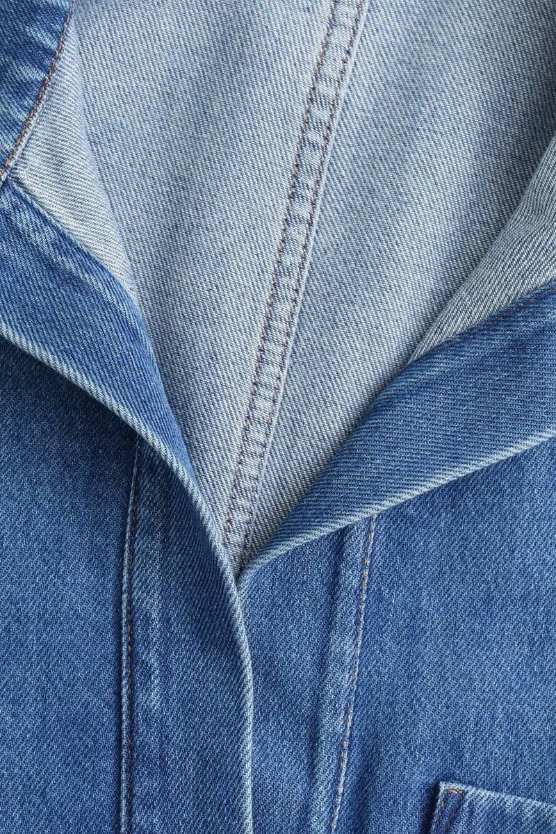 CWSTB1431_WASHED BLUE DENIM TOP AND STRAIGHT PANTS SET