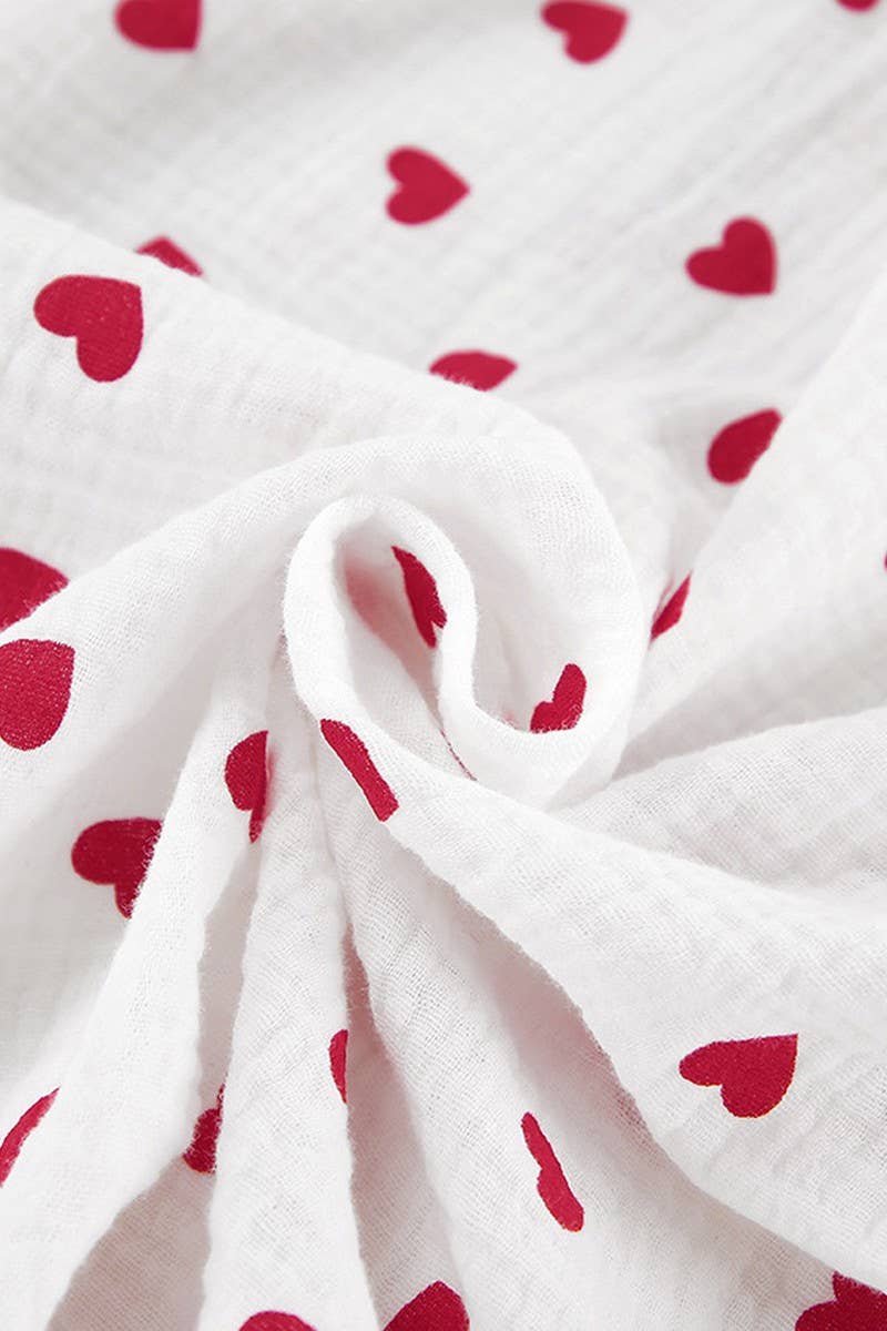 CWSPJ0385_COTTON HEART PRINT PAJAMAS TWO PIECE SET