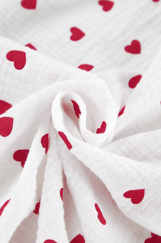 CWSPJ0385_COTTON HEART PRINT PAJAMAS TWO PIECE SET