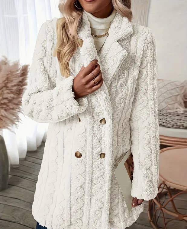 COMFORTABLE CASUAL WARM SUIT COLLAR FUR COAT