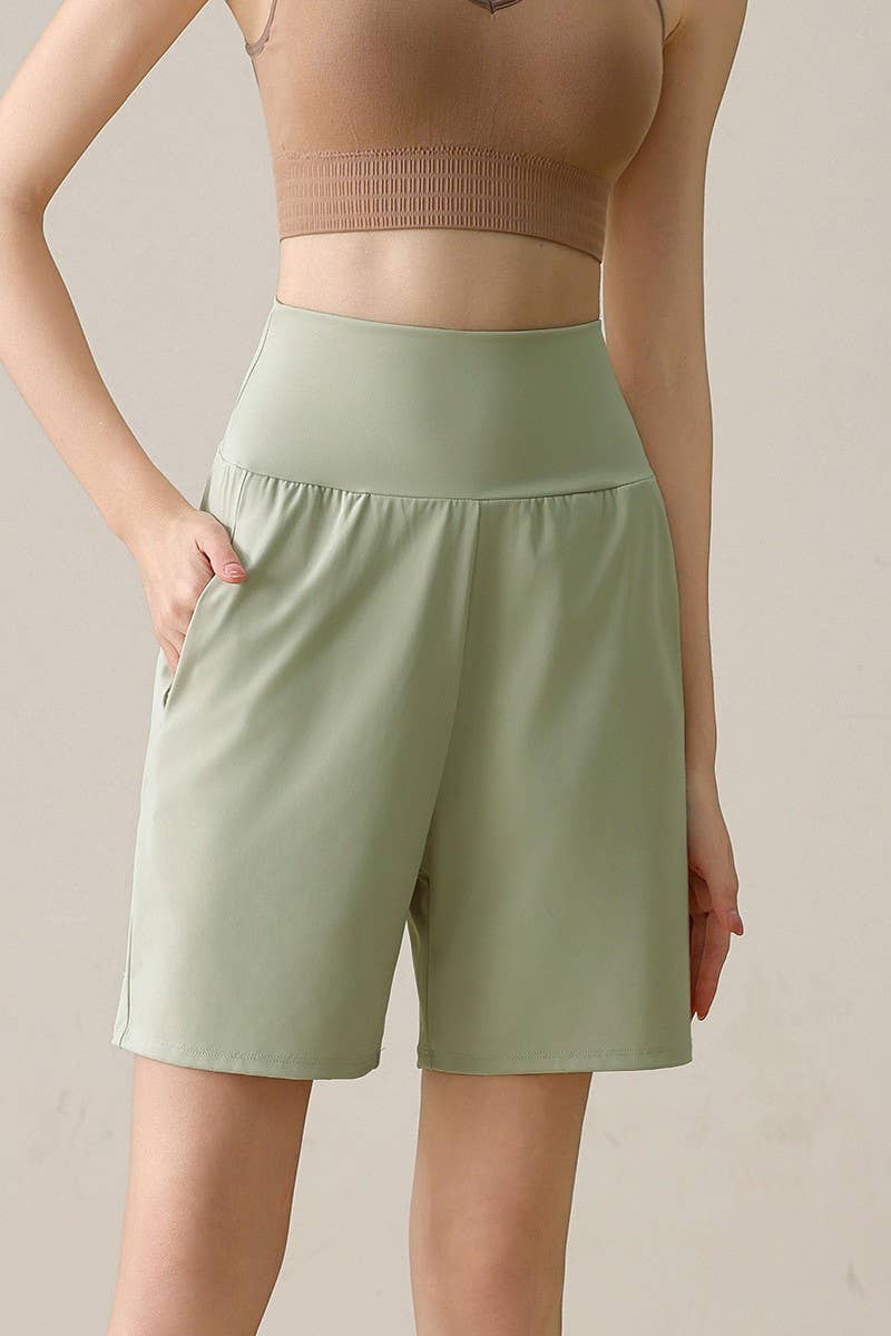 CWBSP0224_HIGH WAISTED YOGA CASUAL SPORTS SHORTS