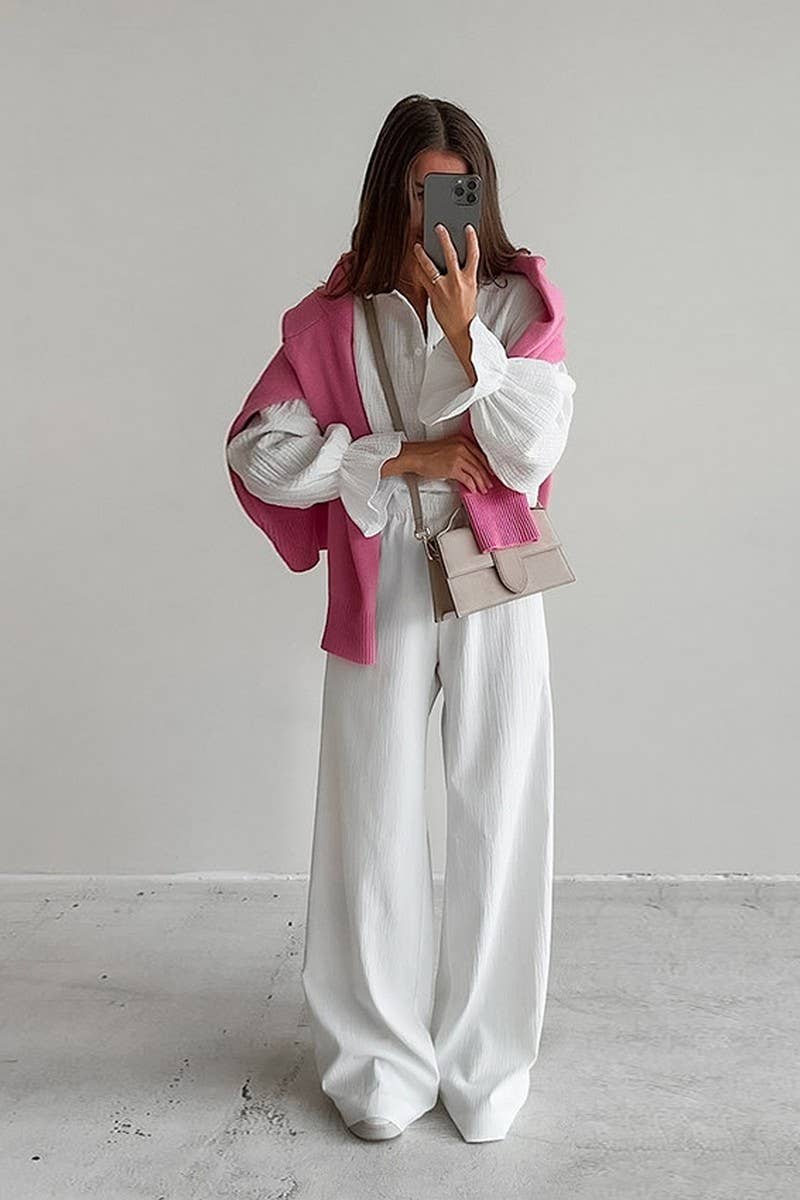 CWSPJ0289_LOOSE COTTON LONG-SLEEVED TROUSERS PAJAMAS SET