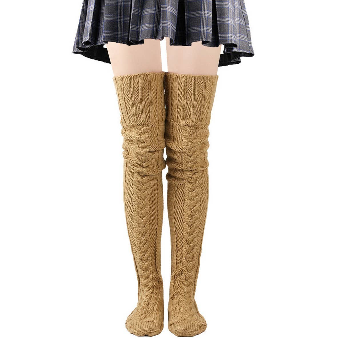 AUTUMN AND WINTER WARM SOLID COLOR KNEE SOCKS_CWMS0307