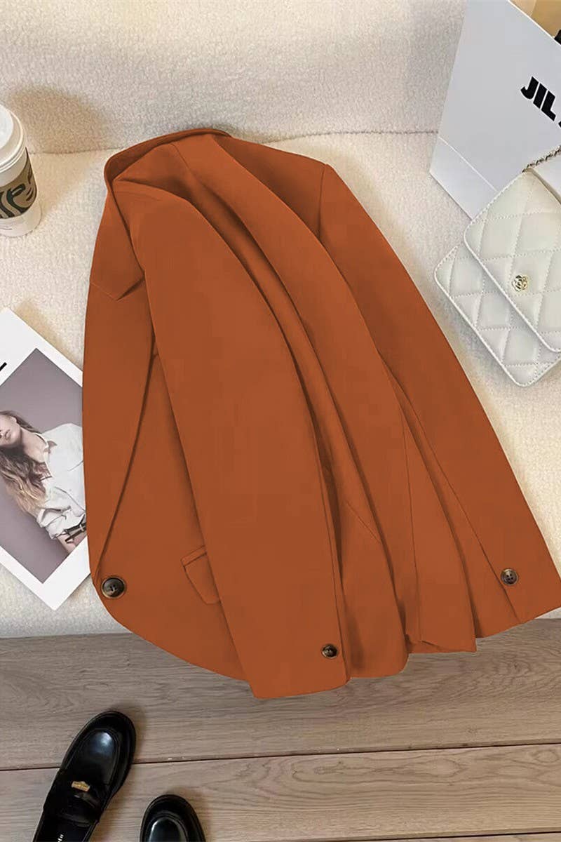 CWOBL0135_SINGLE BUTTON LAPEL POCKET BLAZER