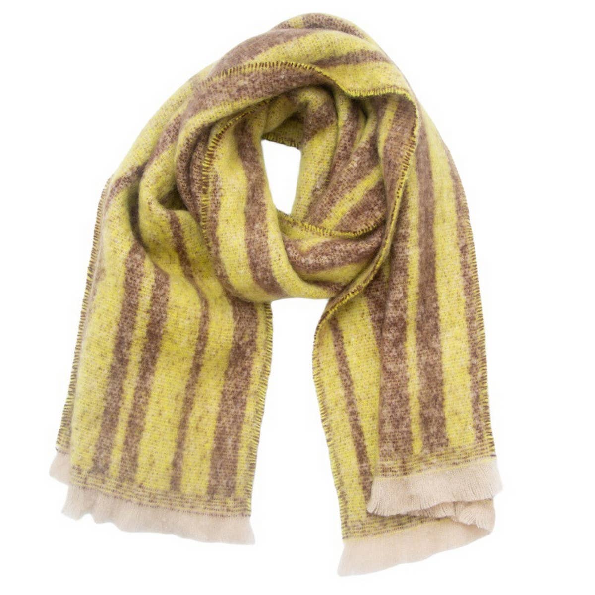 Geometric Loop Yarn Winter Scarf with  Shawl Wrap