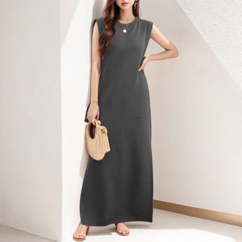Casual French style sleeveless slimming dress