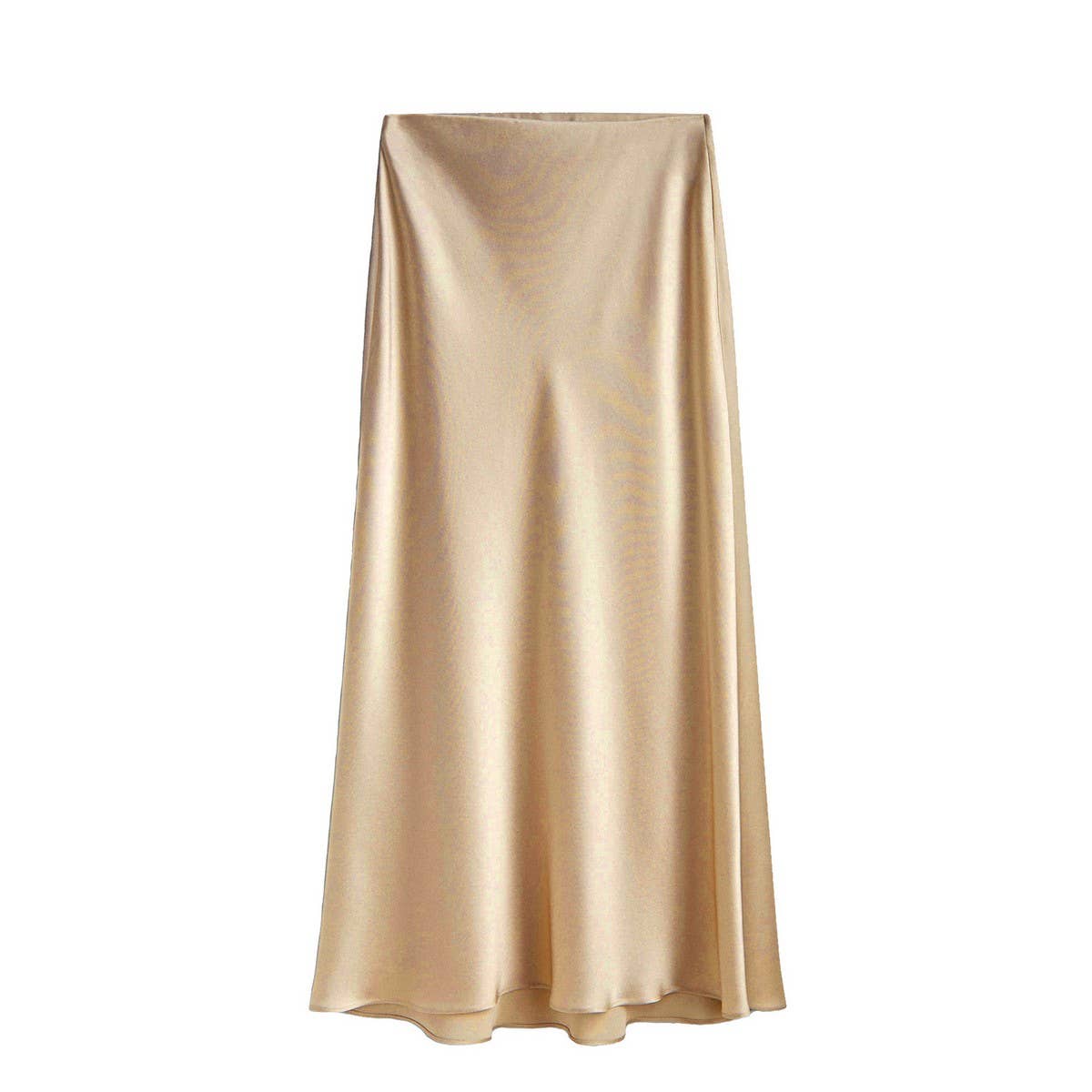 ACETATE SATIN SKIRT HIGH WAIST SLIT MAXI SKIRT_CWAB4804