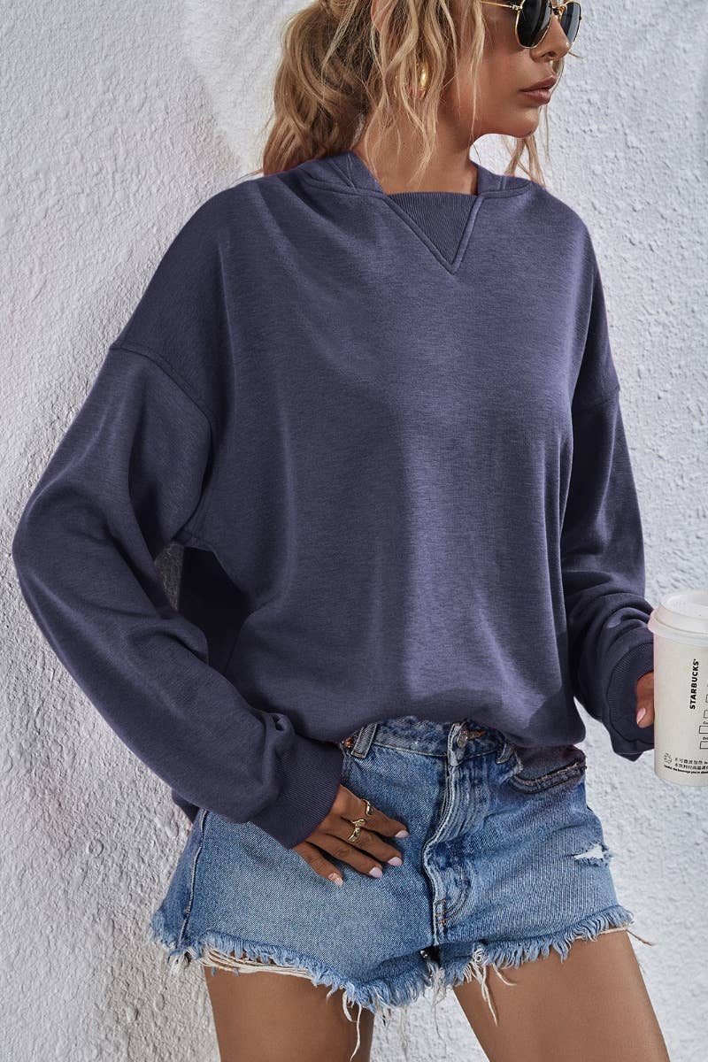 CWTBLL2619_WINTER CASUAL FLEECE LONG-SLEEVED HOODIE