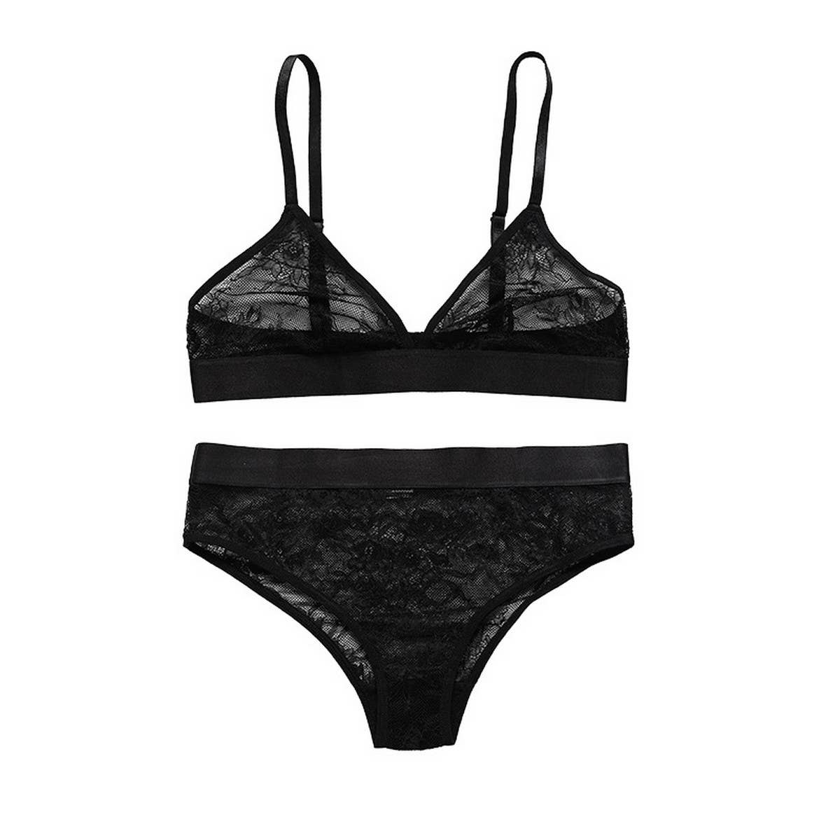 WOMEN LACE ADJUSTABLE BRIEFS BRA SET