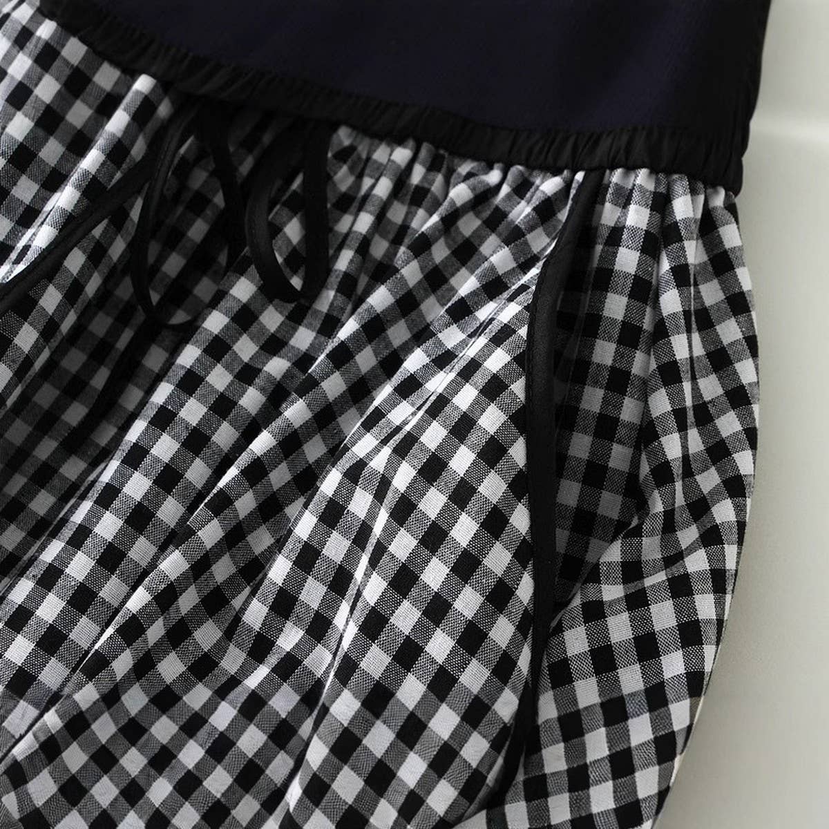 ELASTIC WAIST A-LINE MID-LENGTH PLAID LANTERNSKIRT