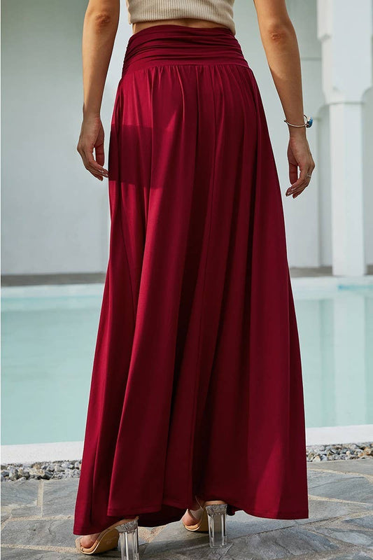 CWBLS116_CASUAL LONG LENGTH MAXI STYLE WAIST LIGHT SKIRT