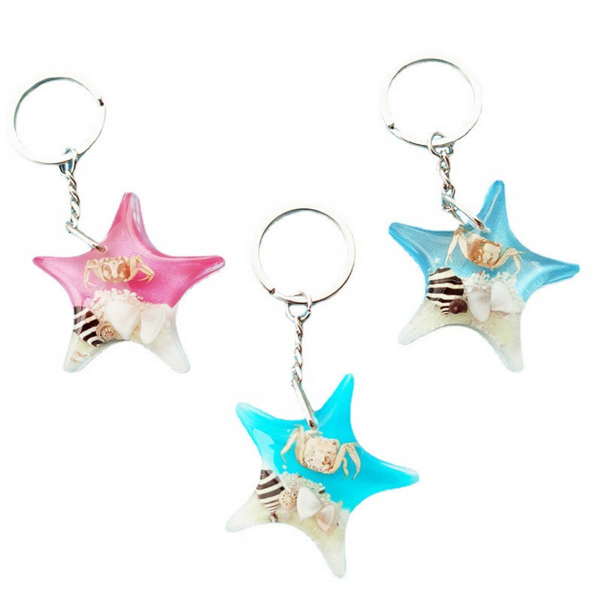 NEW STARFISH SHAPE ACRYLIC KEYCHAIN PENDANT_CWMM3716