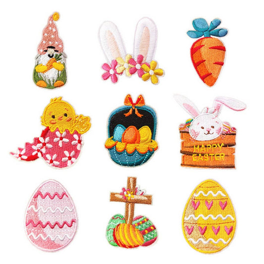 COLORFUL CUTE CARTOON RABBIT EMBROIDERED PATCH