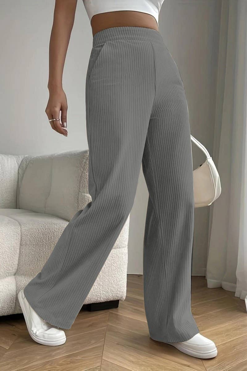 CWBLP1814_HIGH WAIST LOOSE DRAPE CASUAL STRAIGHT PANTS