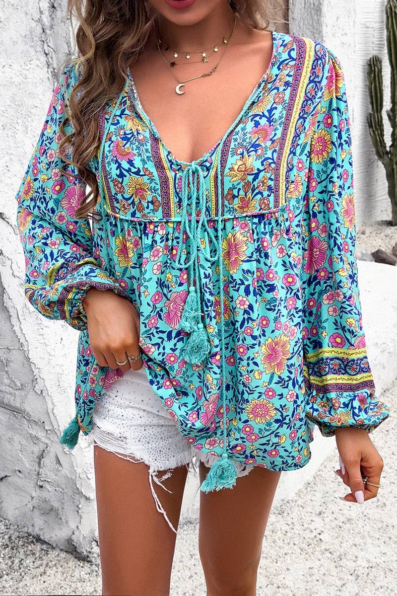 CWTBLL3609_SPRING AND SUMMER LEISURE VACATION PRINTED SHIRT