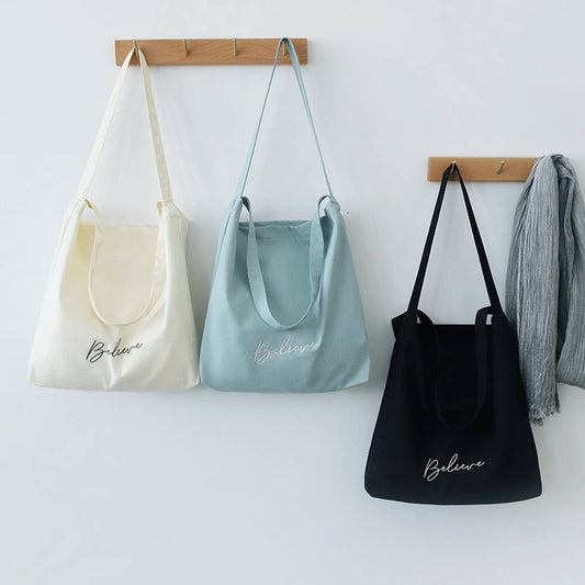 Embroidered Canvas Tote Bag for Women, Large Size_CWAB5625