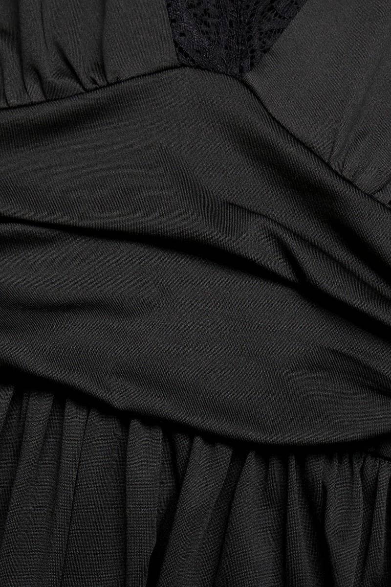 CWDMD2539_V-NECK SLIT LAPEL SHIRT DRESS