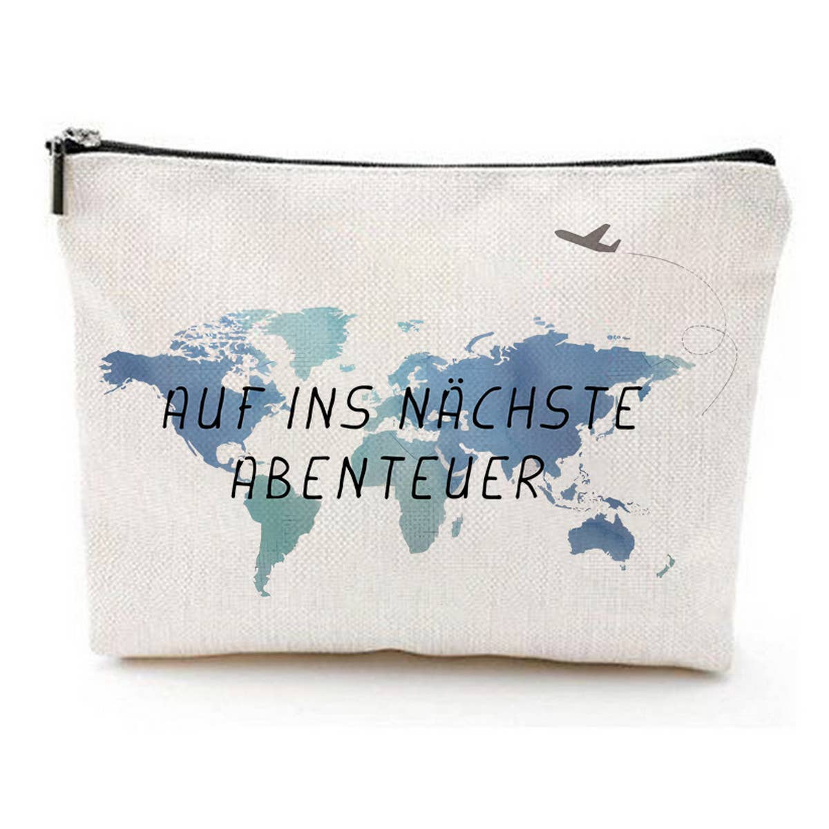 WOMEN LINEN WATERPROOF ZIPPER COSMETIC BAG_CWAB2246