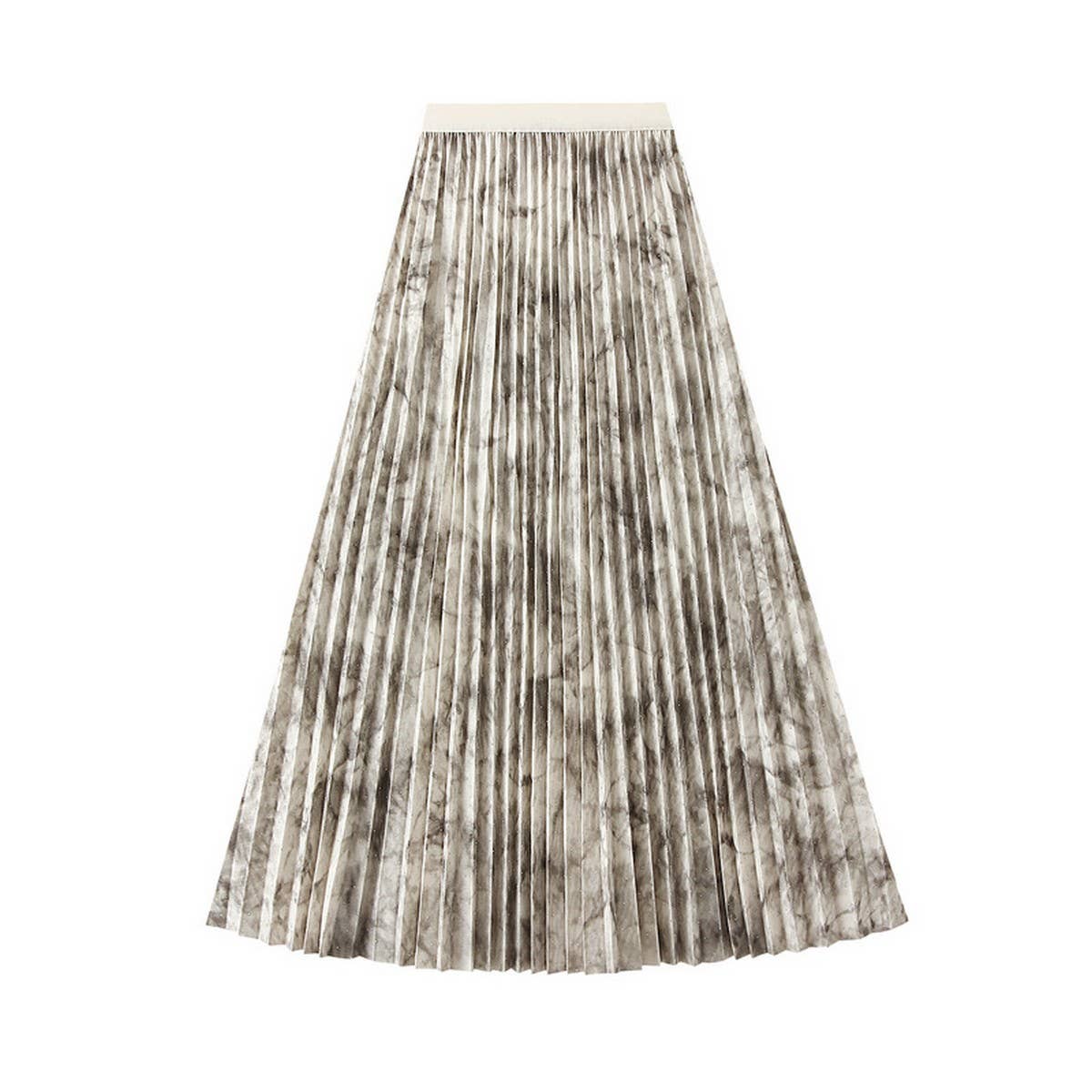CHINESE STYLE PRINTED PLEATED SKIRT LONG SKIRT