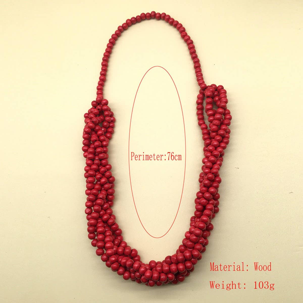 VINTAGE HAND-WOVEN LOG BEAD LONG NECKLACE