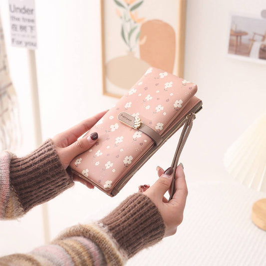 LADIES LONG SMALL FRESH PRINTED BUCKLE WALLET_CWAB2321